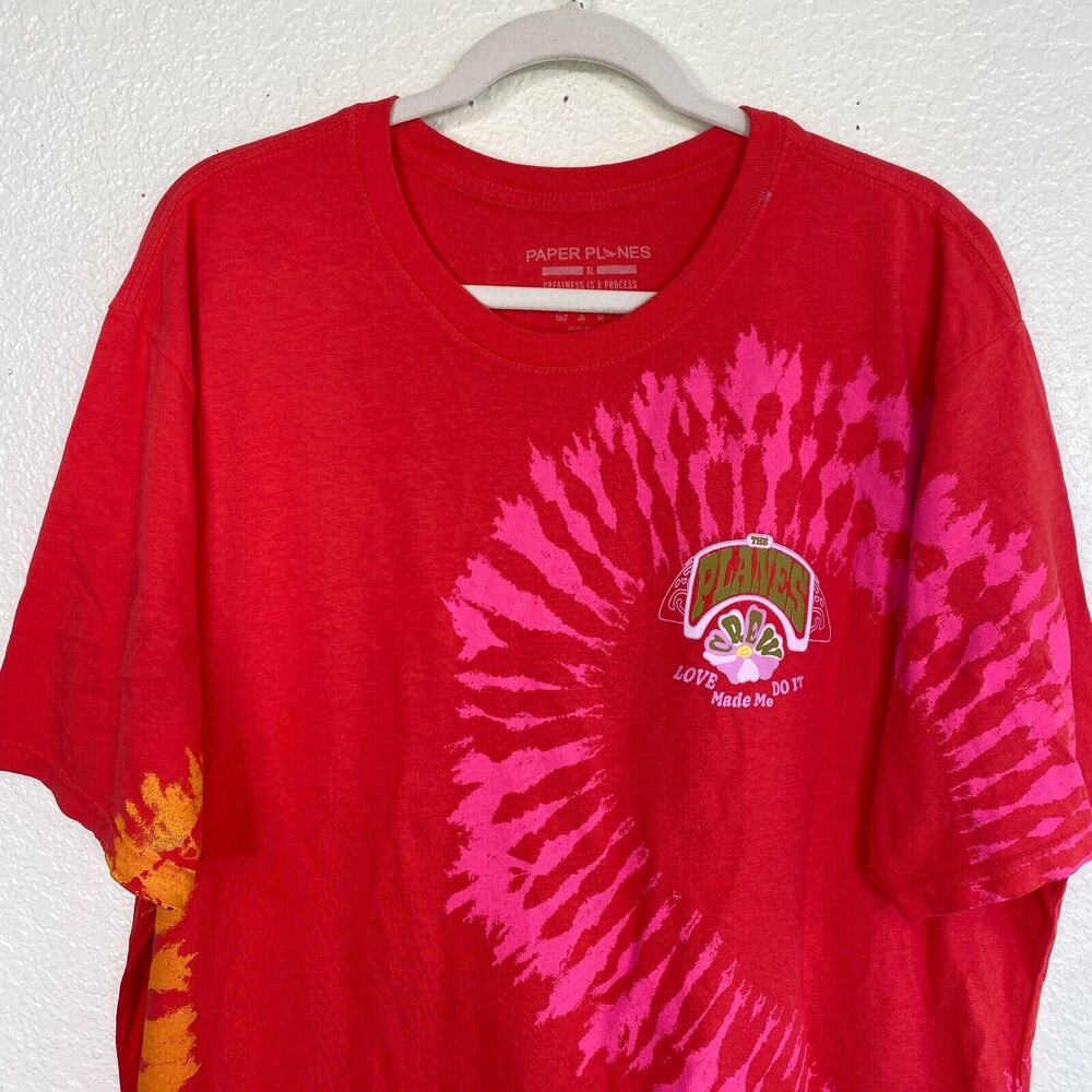 Paper Planes Shirt Mens Extra Large Lovers Rock Steady Graphic Tee Tie Dye Crew - Picture 4 of 13